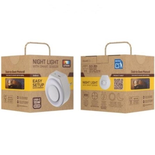 Enchufe Inteligente muvit IO MIONLI001 Luz de noche LED y USB-C 15W
