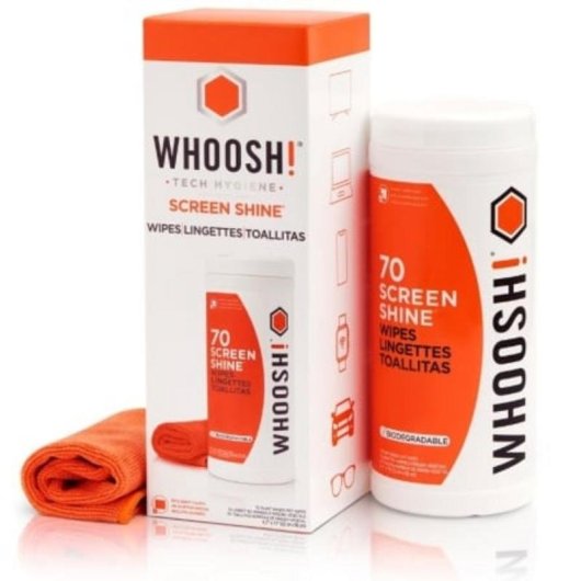 Kit Limpieza Pantallas Whoosh WSH006 70 Toallitas + Paño Microfibra