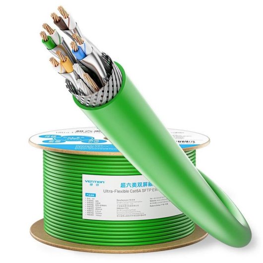 Cable de red Vention IHTG305 Cat6a SFTP 305m Verde