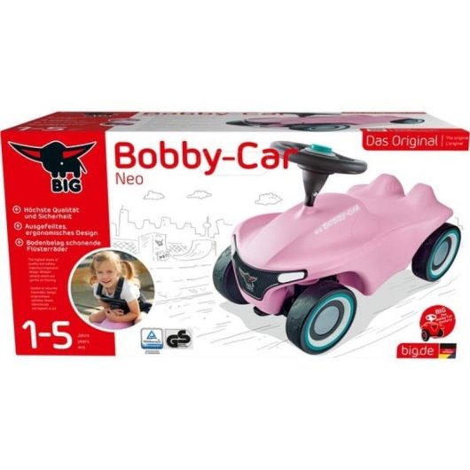 BIG Bobby-Car Neo Rosé Schiebewagen für Kinder 1 bis 5 Jahre