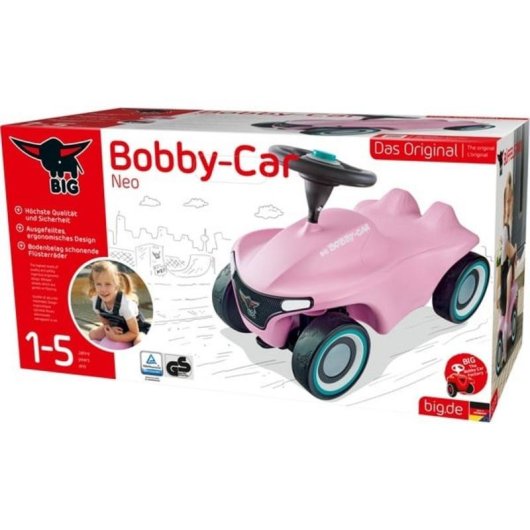 BIG Bobby-Car Neo Rosé Schiebewagen für Kinder 1 bis 5 Jahre