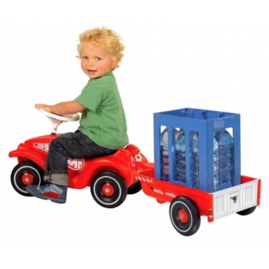 Anhänger BIG Bobby-Caddy für Spielzeugauto rot kompatibel mit BIG Bobby-Car
