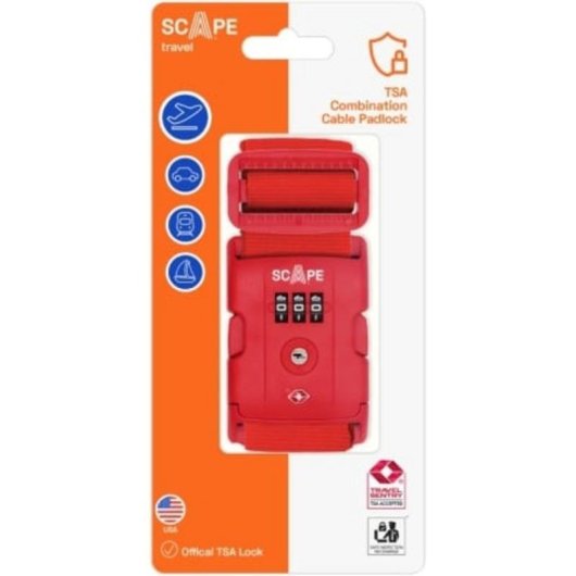 Correa para maleta Scape Travel TSA con combinación 200 cm roja