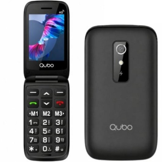 Qubo P-220BKC 4G 2,8" Retroiluminado Dual SIM Negro con Base de carga