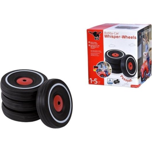 Set di Ruote Silenziose BIG Whisper Wheels per Bobby Car Nero