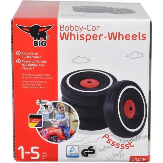 Set di Ruote Silenziose BIG Whisper Wheels per Bobby Car Nero