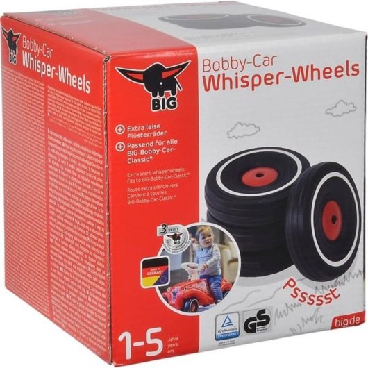 Set di Ruote Silenziose BIG Whisper Wheels per Bobby Car Nero
