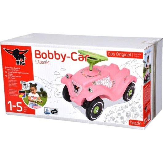 Bimbo-piedi BIG Bobby Car Classic Flower Rosa e Verde 1 anno