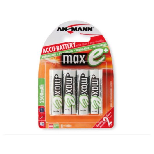 Wiederaufladbare Batterie Ansmann MaxE Plus AA 2500mAh (4er Pack)