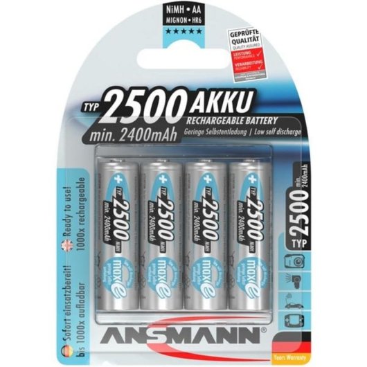 Wiederaufladbare Batterie Ansmann MaxE Plus AA 2500mAh (4er Pack)