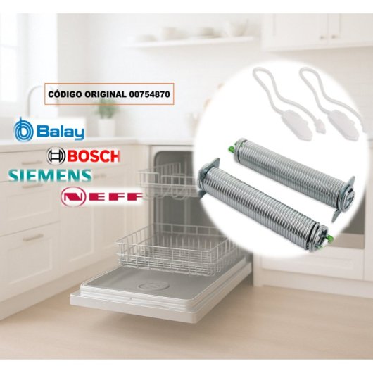 Repuesto Muelles De Bisagra Para Puerta De Lavavajillas | Compatible Con Bosch, Siemens, Neff