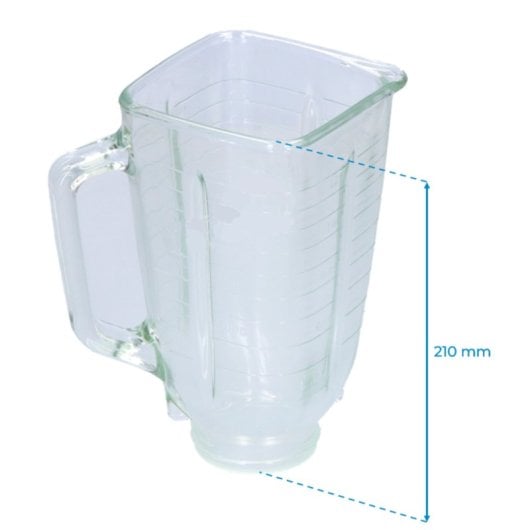 Jarra Vidrio Cuadrada Compatible Batidora Oster Obl168x Sin Tapa