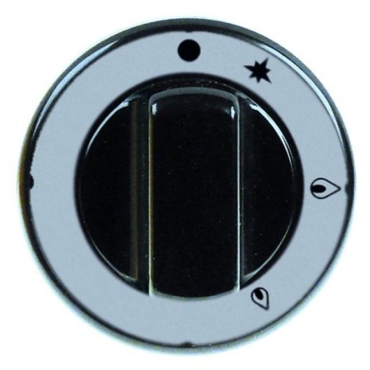 Pomo Grifo De Gas Cocina Con Llama Piloto Pel21 Ø 70mm Eje Ø 8x6,5mm Parte Plana Universal Negro