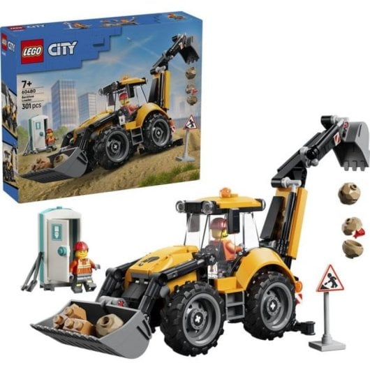 LEGO City Cargadora Rétroexcavatrice Jaune 60480 301 pièces