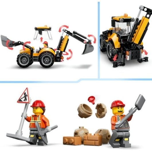 LEGO City Cargadora Rétroexcavatrice Jaune 60480 301 pièces