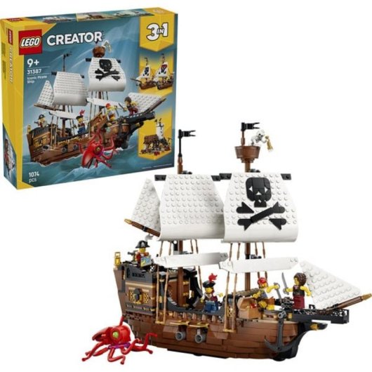 LEGO Creator 3 En 1 Mítico Barco Pirata 31387 1074 pièces