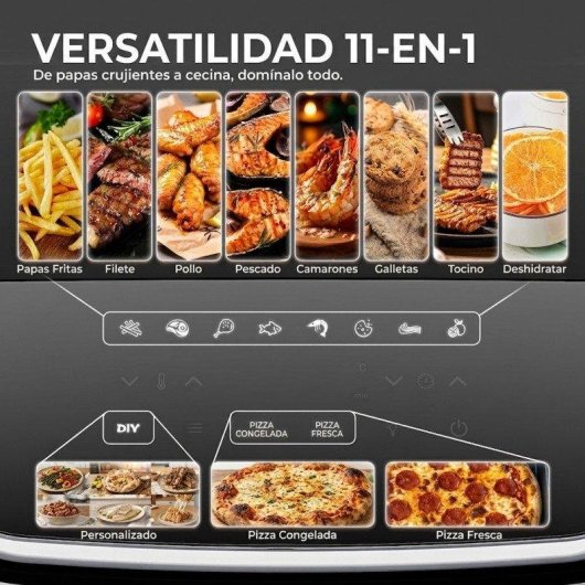 Airfryer Welltin 11-in-1 12" 2200W Dubbele Snelheid Touchscreen Grote Capaciteit