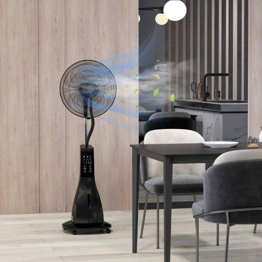 Ventilador de Pie Welltin Nebulizador 3 Velocidades 3 Modos Temporizador Depósito 3L con Mando