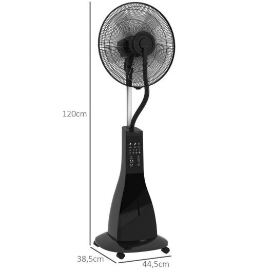 Ventilador de Pie Welltin Nebulizador 3 Velocidades 3 Modos Temporizador Depósito 3L con Mando