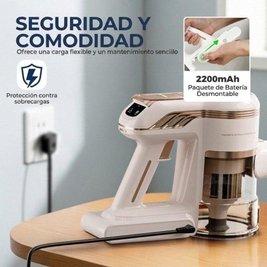 Aspiradora sin Cable Welltin ROUNY V14 150W 40 min HEPA 500 ml Blanca