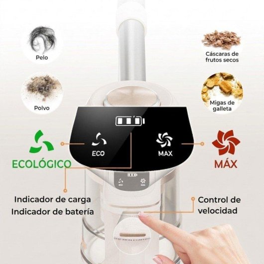 Aspiradora sin Cable Welltin ROUNY V14 150W 40 min HEPA 500 ml Blanca