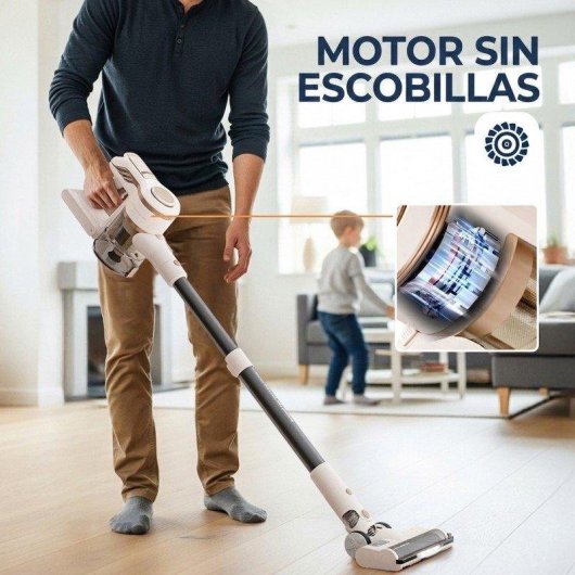 Aspiradora sin Cable Welltin ROUNY V14 150W 40 min HEPA 500 ml Blanca