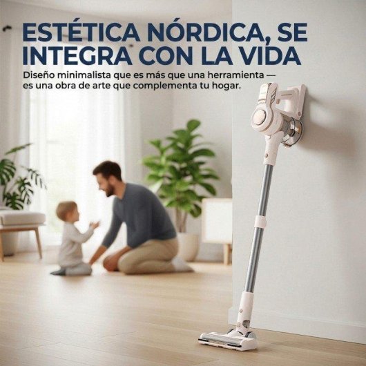 Aspiradora sin Cable Welltin ROUNY V14 150W 40 min HEPA 500 ml Blanca