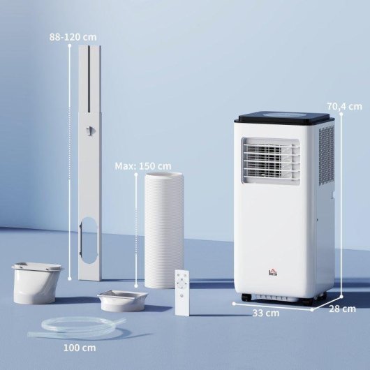 Climatiseur Portable Welltin 10000 BTU 2900W 5 en 1 Télécommande Déshumidificateur