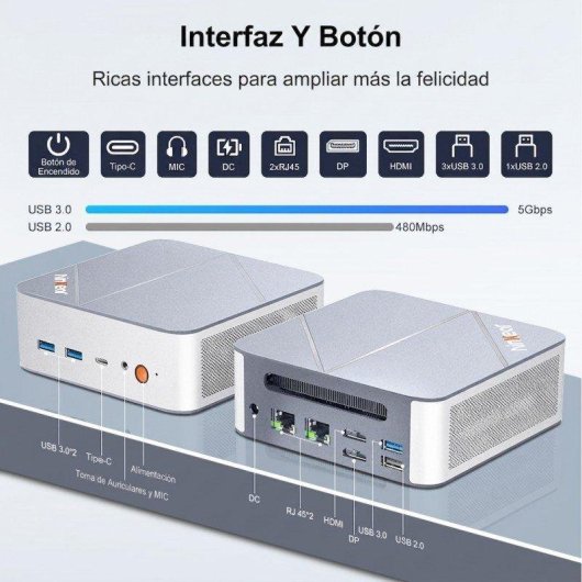 Mini PC Ninkear M8 AMD Ryzen 7 8745HS 16GB 1TB SSD Radeon 780M Windows 11 Pro