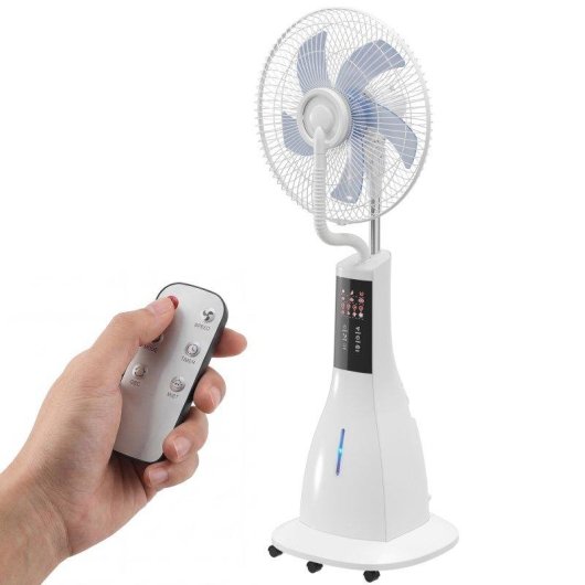 Ventilador de Pie Welltin 90W 3 Velocidades Nebulizador Silencioso con Mando y Temporizador