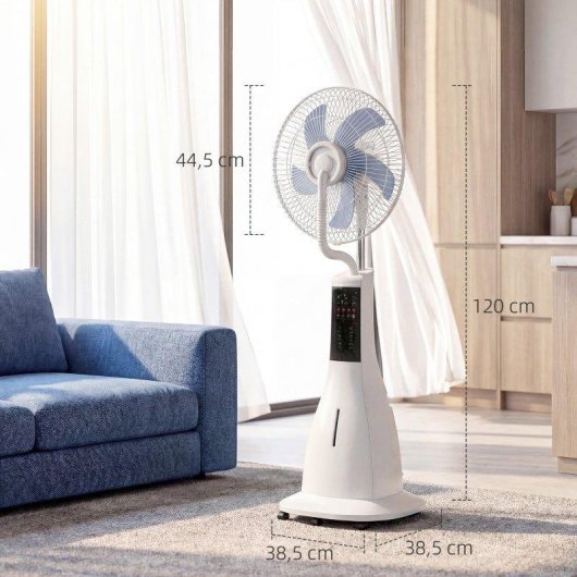 Ventilador de Pie Welltin 90W 3 Velocidades Nebulizador Silencioso con Mando y Temporizador