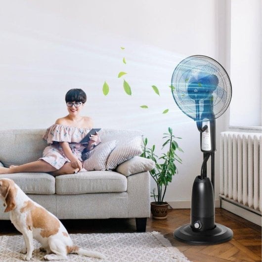 Ventilador de Pie Welltin T1008-01-03074 90W 3 Velocidades Nebulizador Oscilante con Mando