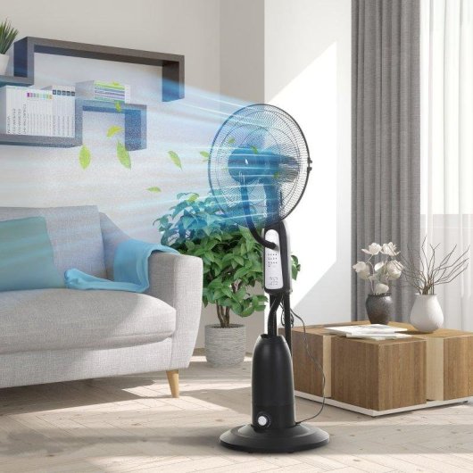 Ventilador de Pie Welltin T1008-01-03074 90W 3 Velocidades Nebulizador Oscilante con Mando