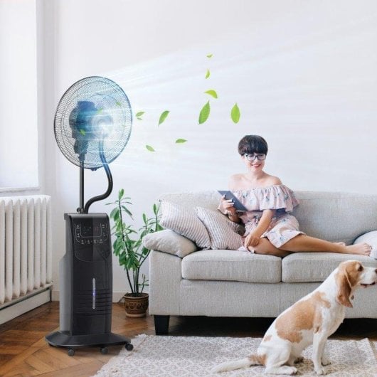Standventilator mit Vernebler Welltin T1008-01-02114 90W 5 Flügel 3 Stufen Fernbedienung Ionisator