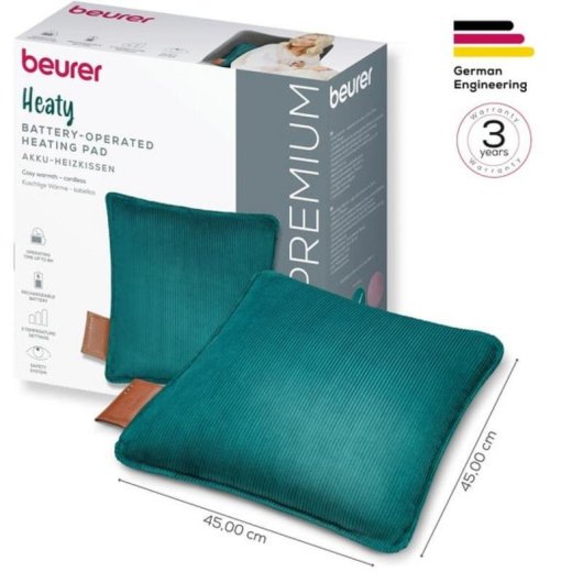 Almofada elétrica Beurer HK 77 Heaty verde bateria recarregável