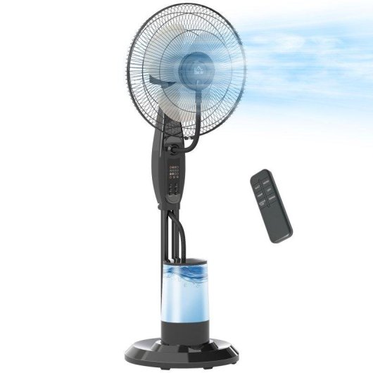 Ventilador de Pie Nebulizador Welltin 3 Velocidades 3 Modos Temporizador Depósito 3,2L con Mando