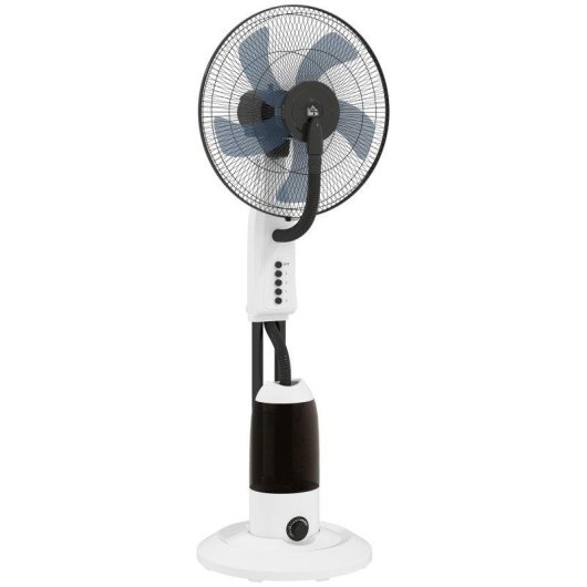 Ventilatore a Piantana Nebulizzatore Welltin 90W 3 Velocità 5 Pale Serbatoio 2,8L Bianco
