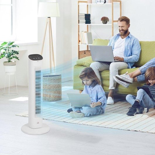 Ventilateur Colonne Welltin 50W 3 Vitesses Télécommande Minuterie 15h LED