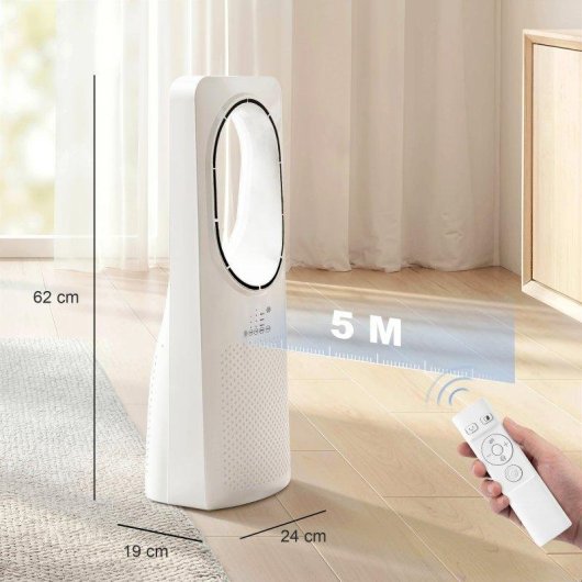 Turmventilator Ohne Flügel Welltin Fernbedienung 3 Stufen 3 Modi Oszillation 45°