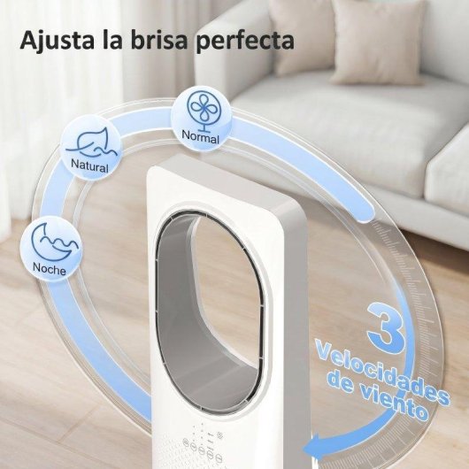 Turmventilator Ohne Flügel Welltin Fernbedienung 3 Stufen 3 Modi Oszillation 45°
