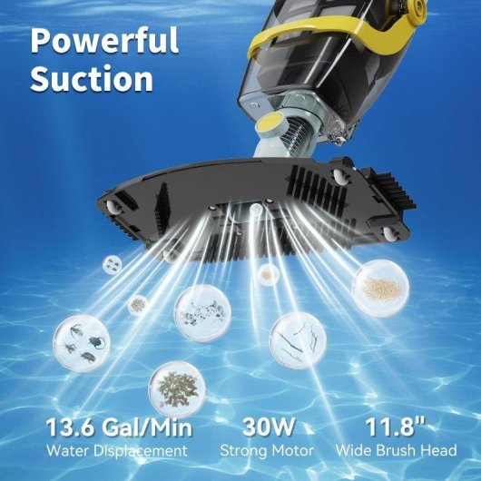 Aspirador de Piscina Sem Fios Welltin YM-S1-03 16kPa 60min