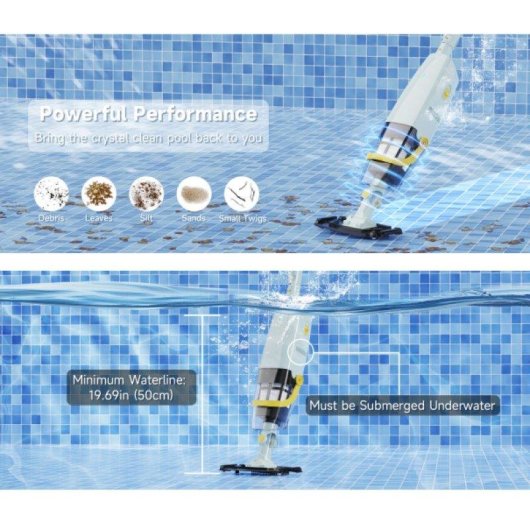 Aspirador de Piscina Sem Fios Welltin YM-S1-03 16kPa 60min