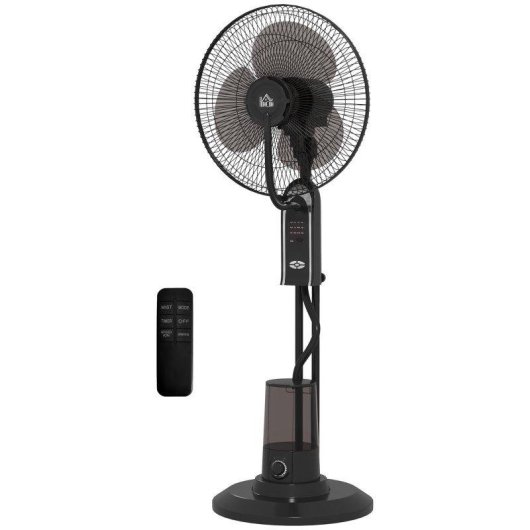 Ventilador de Pie Welltin 3 Velocidades Nebulizador 3 Modos Oscilación 70° con Mando y Temporizador