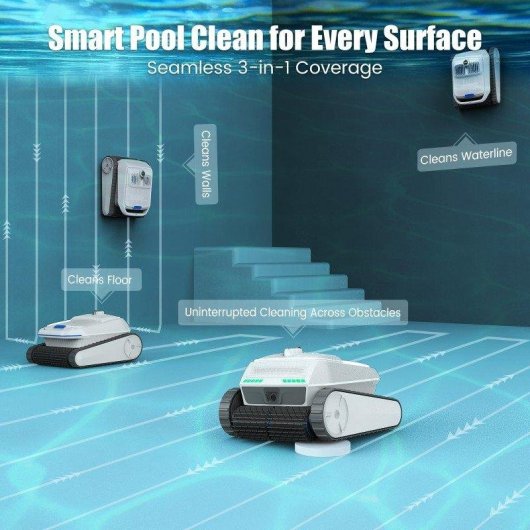 Robot nettoyeur de piscine Aiper PC200 Lite 8000 GPH 300m² Blanc