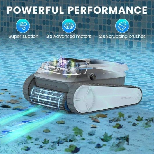 Robot Nettoyant Piscines Welltin PC10 45000Pa 3 Modes 120min 170m²