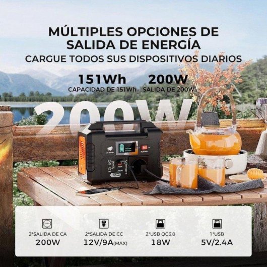 Energie-Station Welltin E200 151Wh 2 AC 2 DC 3 USB Li-ion Batterie Tragbar