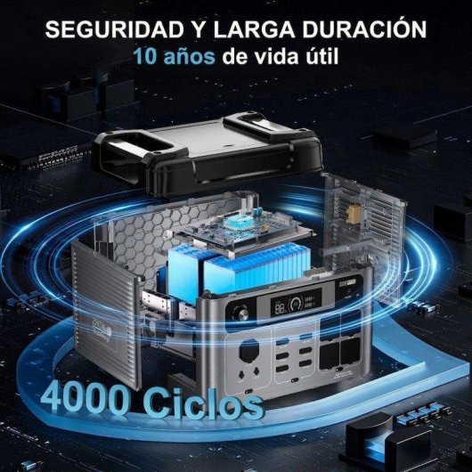 Estación de energía Oukitel P2001 PRO 2048Wh 4 AC, 5 USB Batería LiFePO4 Pantalla LCD Carga rápida