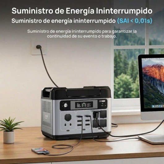 Estación de energía Oukitel P2001 PRO 2048Wh 4 AC, 5 USB Batería LiFePO4 Pantalla LCD Carga rápida