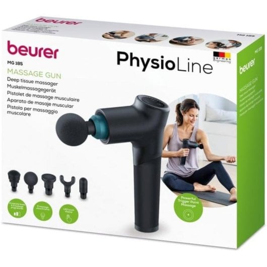 Aparato de masaje Beurer MassageGun MG 185 de percusión con 5 accesorios