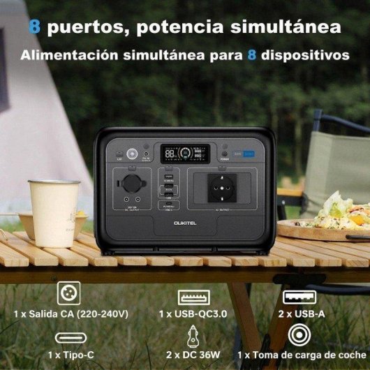 Energie-Station Oukitel P800 512Wh 9 Anschlüsse AC/DC/USB LiFePO4 Batterie LCD-Display Schnellladung